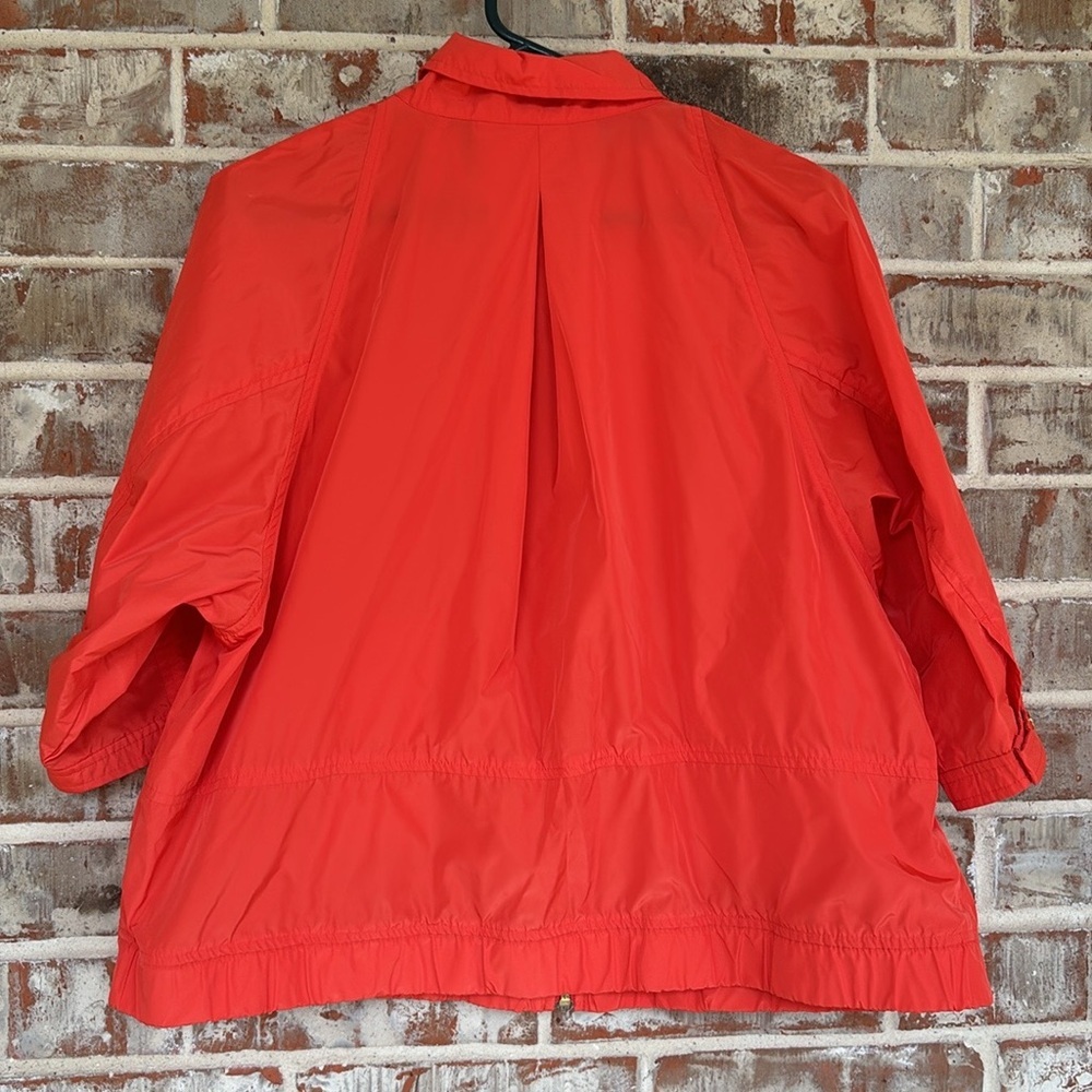 Chico’s Zenergy Orange Utility Full Zip Three Quarter Sleeved Windbreaker - Picture 7 of 9